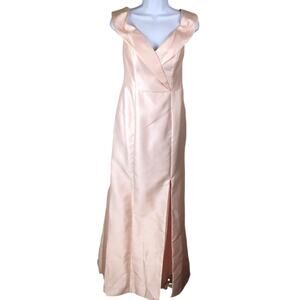 Alfred Sung Baby Pink Ball Gown/Prom Dress Front Leg Slit 14